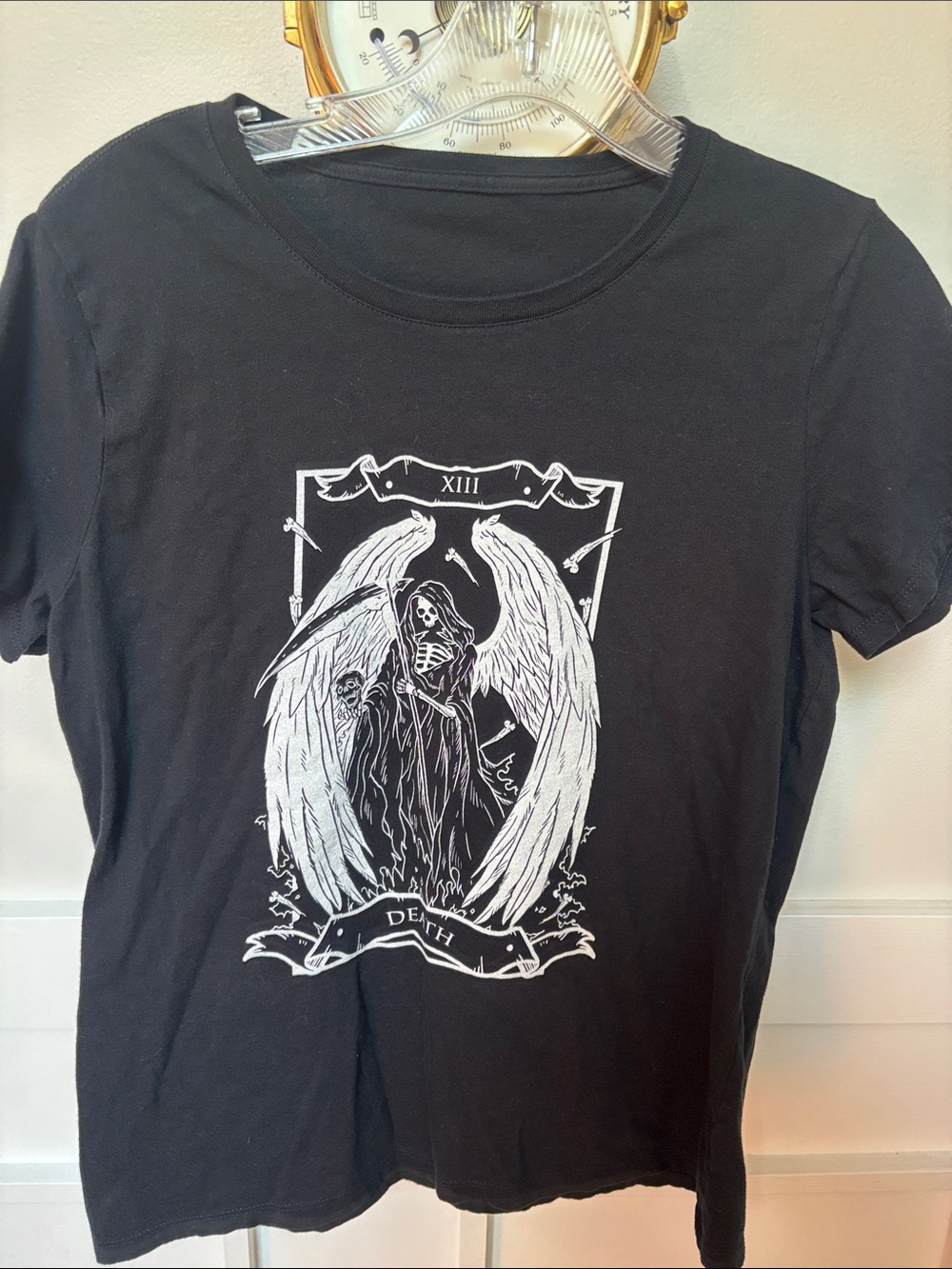 Justice Tarot Card Grim Reaper Halloween Goth Horror Occult T-Shirt